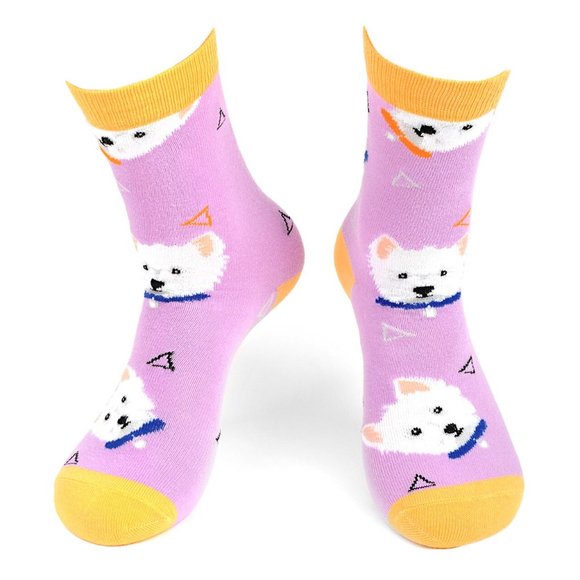Finery Mens Wear Accessories - Women's Dog Novelty Socks Lavender